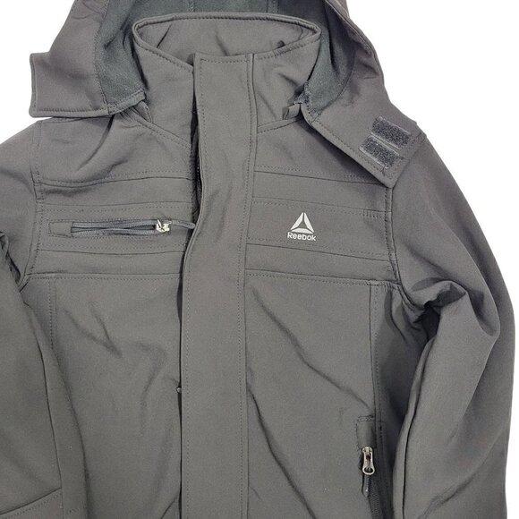 NWT Reebok Kids Outer Shell Only Extreme Weather Hooded Black Jacket Size 7 - Picture 2 of 16